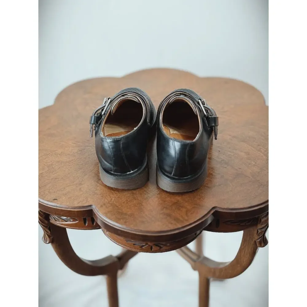 Dr. Martens Black Leather MIE England Buckle Loafer US Women's 7 Men's 6 #0017